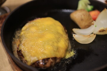 Cheese hamburg steak.