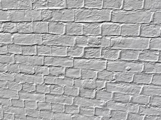Weathered gray brick wall cement background texture with rough aged surface and rustic stone pattern