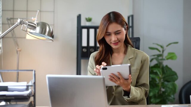 Digital transformation technology strategy, Person using ablet with of things. transformation of ideas and the adoption.
