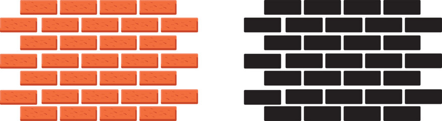 Obraz premium Brick wall icon silhouette