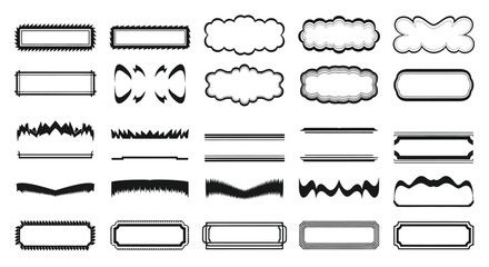 Obraz premium Vector frames borders decorative design elements black and white