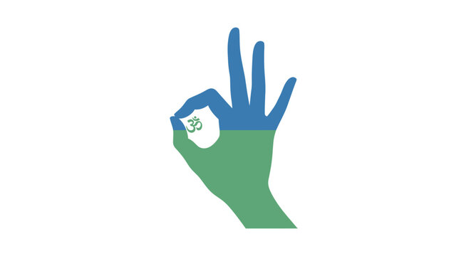 Hand gesture showing okay sign with Djibouti flag colors.