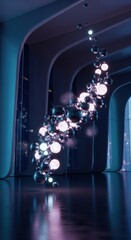 Ethereal Luminescence: A Symphony of Spheres in a Modern Architectural Space