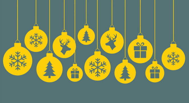 Christmas ornaments background holiday season decoration design - Powered by Adobe