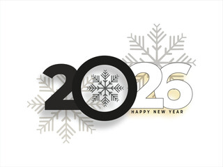 Happy New Year 2026 festive snowflake design