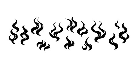 Abstract White Swirls and Wisps on Transparent Background