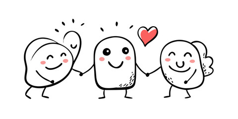 Pink Heart and Dots on Transparent Background simple