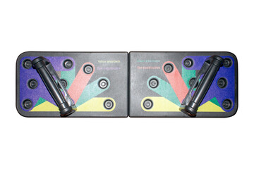 Push-up support simulator.Push-up board on a white background.A plastic push-up board.