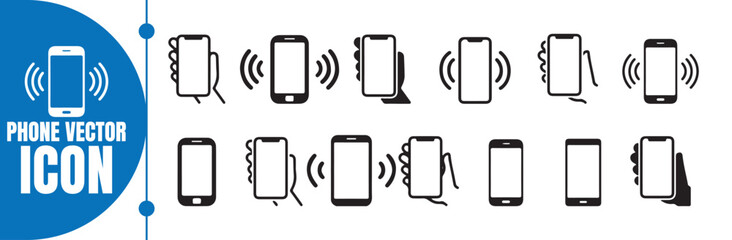 Phone icons collection. Contact us symbol. Hand Holding smartphone Icon. vector illustration eps 10