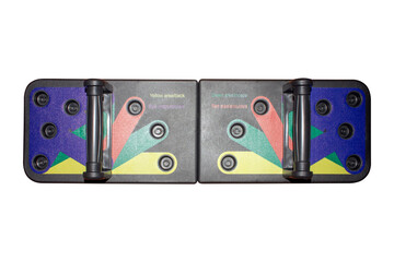 Push-up support simulator.Push-up board on a white background.A plastic push-up board.