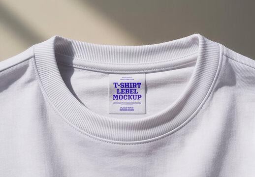 Realistic Tshirt Neck Label Mockup