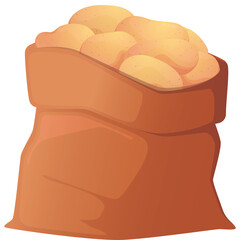 Full Sacks of Potatoes With Transparent Background For Design Elements