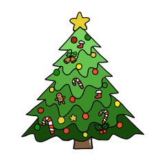 christmas tree vector illustration