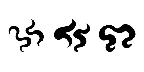 Swirling Black Smoke Wisps with Transparent Background