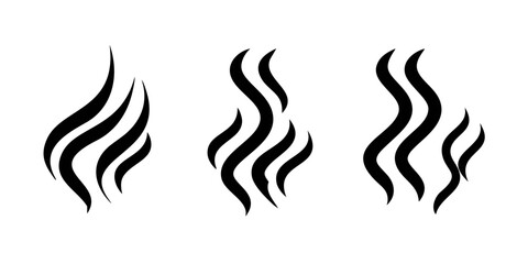 Wavy Steam Cloud Symbols on White Background vapor 1