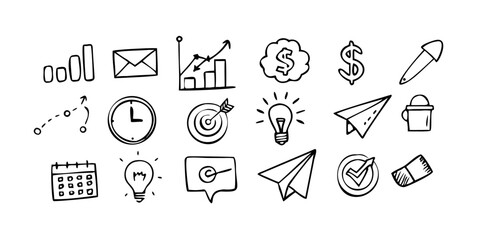 Hand holding a light bulb doodle hand doodle business symbol