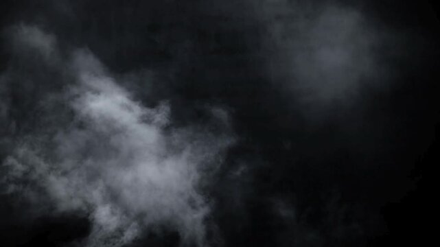 atmospheric smoke vfx Thick white rolling fog or smoke bank enters from bottom left, spreading to fill the screen. Atmospheric overlay for mystery, transitions or VFX