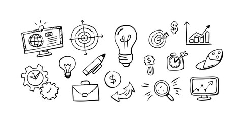 Office Symbols Magnifying Glass and Checkmarks search