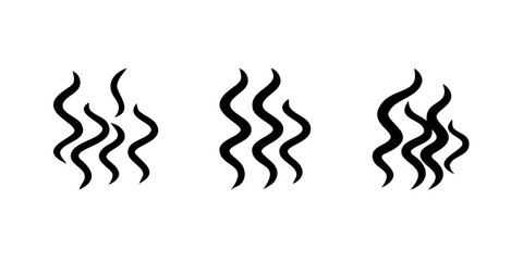 Stylized Wavy Steam Symbols on White Background vapor 2