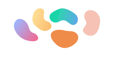 Abstract colorful organic shapes with soft gradients