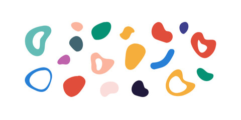 Colorful abstract organic shapes collection blob