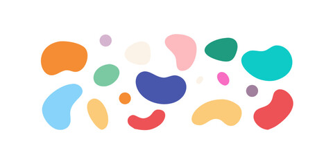 Colorful organic shapes on a black background abstract 1