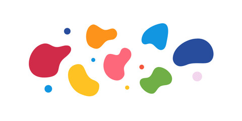 Colorful organic shapes collection on black background