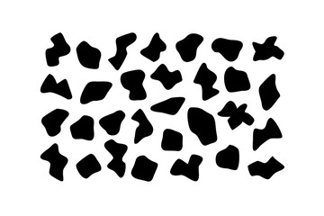 Black irregular abstract shapes on white background 5