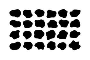 Black Irregular Abstract Shapes on White Background 3