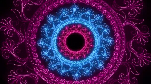 mandala ornament background looping smoothly, style for any purpose. Floral vintage decorative elements oriental