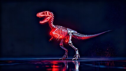 Neon T-Rex Skeleton: Futuristic Dinosaur Glow Art