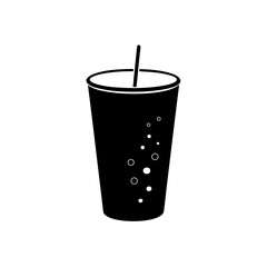 Black drink glass on transparent background