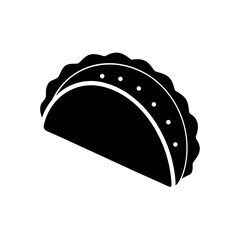 A simple black taco on transparent background