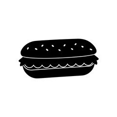 A simple sandwich on transparent background