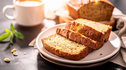 Freshly baked vegan sourdough zucchini bread