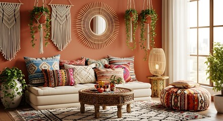 Cozy Rustic Bohemian Living Room