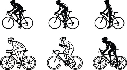 Dynamic cyclists in action showcasing speed and athletic prowess on racing bikes