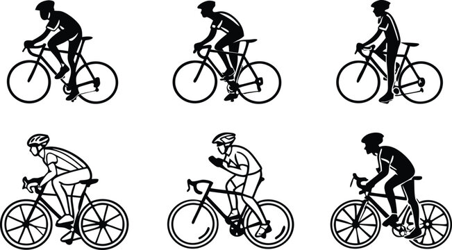 Dynamic cyclists in action showcasing speed and athletic prowess on racing bikes