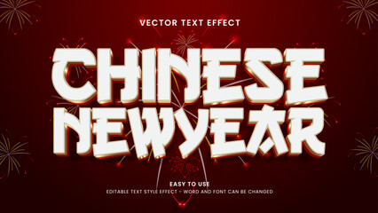 chinese new year editable text effect 3d vector