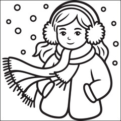 winter bold and easy coloring pages