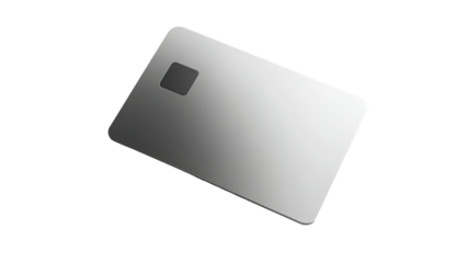 Metallic card with a chip on a black background