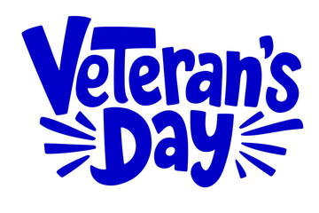 Stylized blue typography artwork for a patriotic observance, commemorating the courage and sacrifices of military personnel with a heartfelt message of gratitude