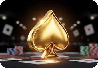 ゴールドの3Dスペード