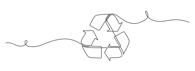 Continuous single line drawing Stylish Recycling Symbol Illustration for Use in Eco Friendly Projects