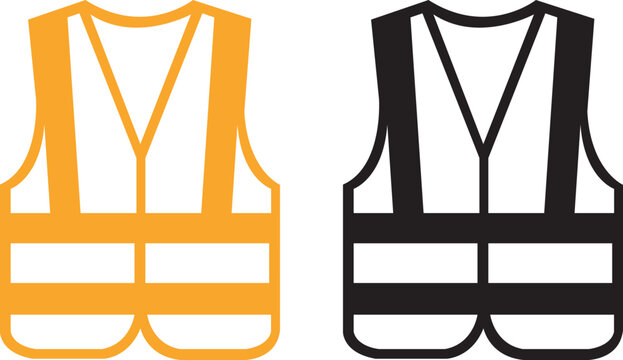 Safety vest icon silhouette
