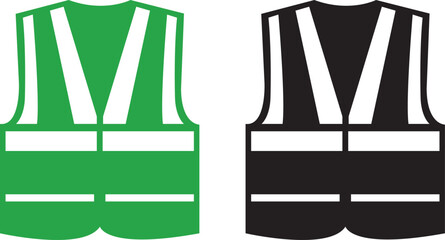 Safety vest icon silhouette
