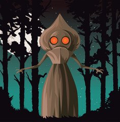 flatwoods monster cryptid with spade head © matiasdelcarmine