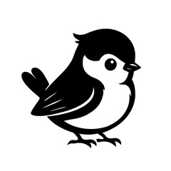 Obraz premium Cute Little Bird Mascot Logo Vector Icon (Flat Design Illustration)