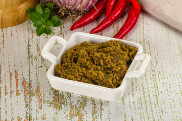 Yellow Thai spicy curry paste