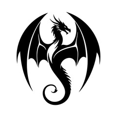 dragon silhouette style illustration
